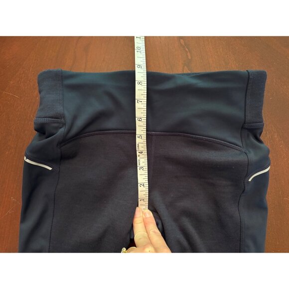 Athleta Fleece Lined Athletic Running Leggings in Navy Blue Heather Size Small - Picture 10 of 11